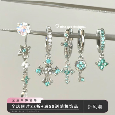 帕绿系耳扣氛围感耳环耳圈耳饰