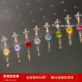 爆闪施家尖锥925银针耳钉 独家华子十字鸢尾系列 Rita Zoo