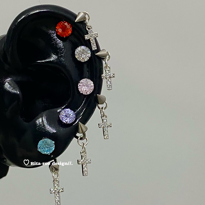 原创手作钛合金马蹄环耳环耳圈