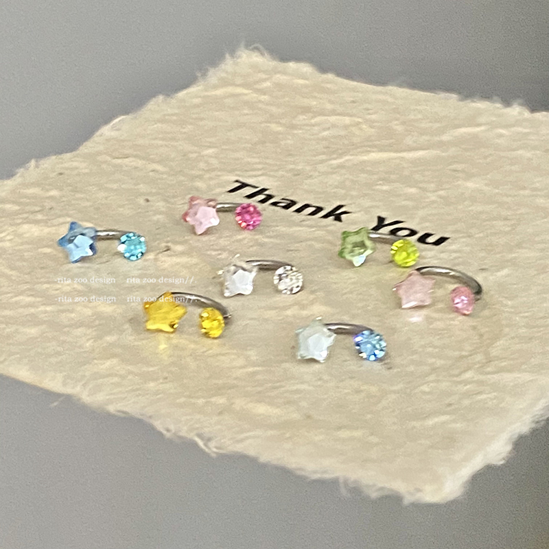 原创可爱芭比华子星星马蹄环