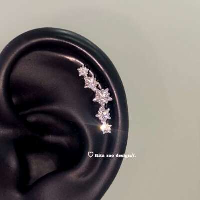 流星记超闪重工排钻星星耳骨钉