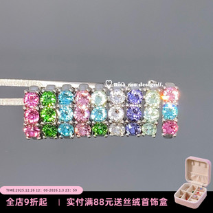 正品 原创手作款 Zoo 施家华子三钻爆闪钛钢耳环耳圈耳饰 Rita