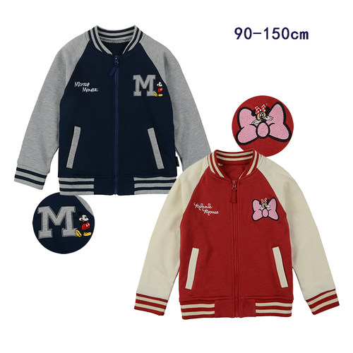 日系纯棉毛圈棒球服运动卡通童装