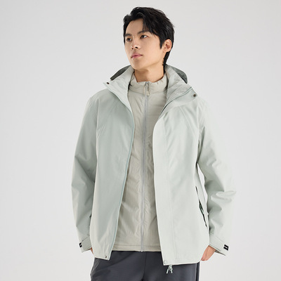 秋冬季户外硬壳冲锋衣男款三合一科技棉内胆加厚保暖登山服外套男