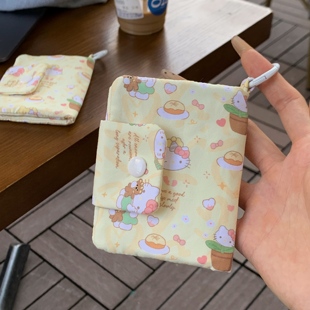 随身便携拉链零钱包布艺迷你小包 可爱kitty猫卡包证件收纳包女款
