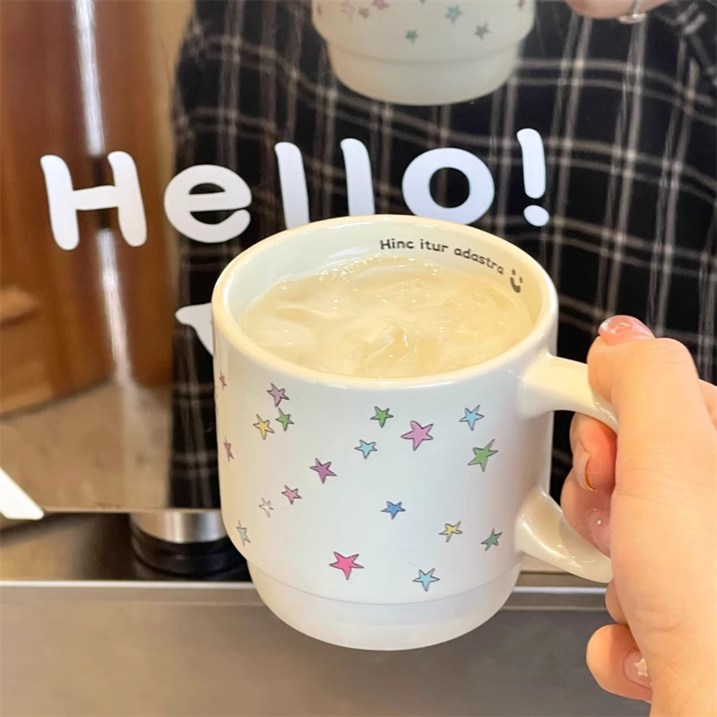 星星马克杯可爱水杯陶瓷杯家用喝水杯子高颜值女生情侣宿舍咖啡杯