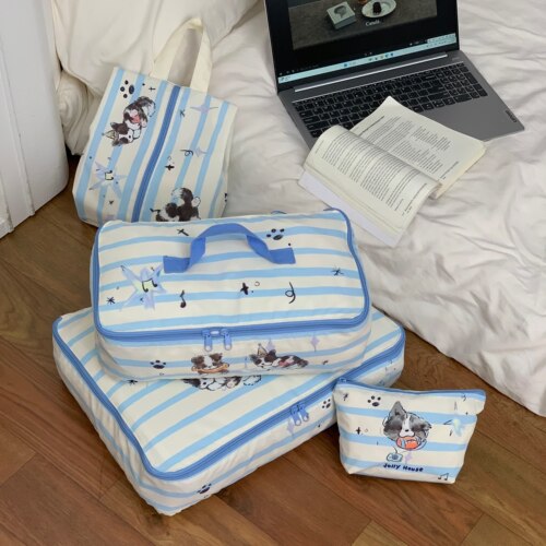 J人旅行收纳！卡通防水旅游行李包收纳包衣服鞋子内衣内裤整理包