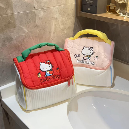 可爱hellokitty房子化妆包女便携大容量旅行洗漱收纳包手提化妆袋