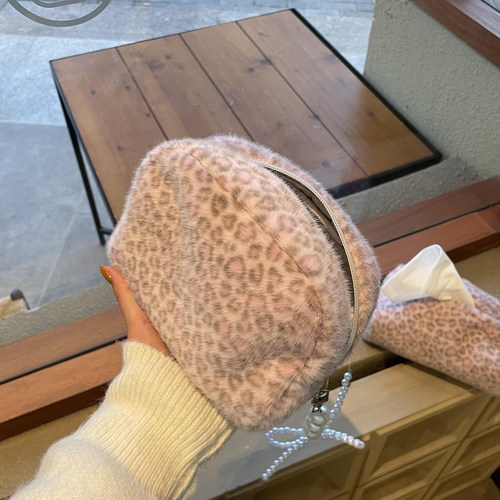 豹纹化妆包女便携包外出小型化妆袋洗漱收纳包大容量旅行洗漱包