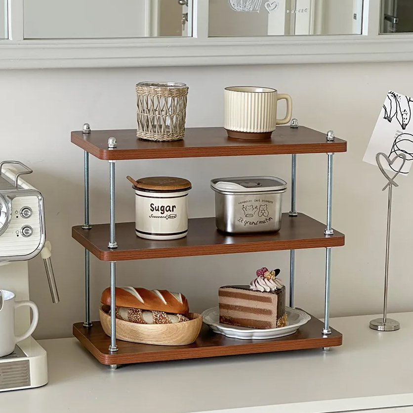 中古风杯架桌面置物架杯子收纳架子餐桌台面工位水杯茶具桌上小型