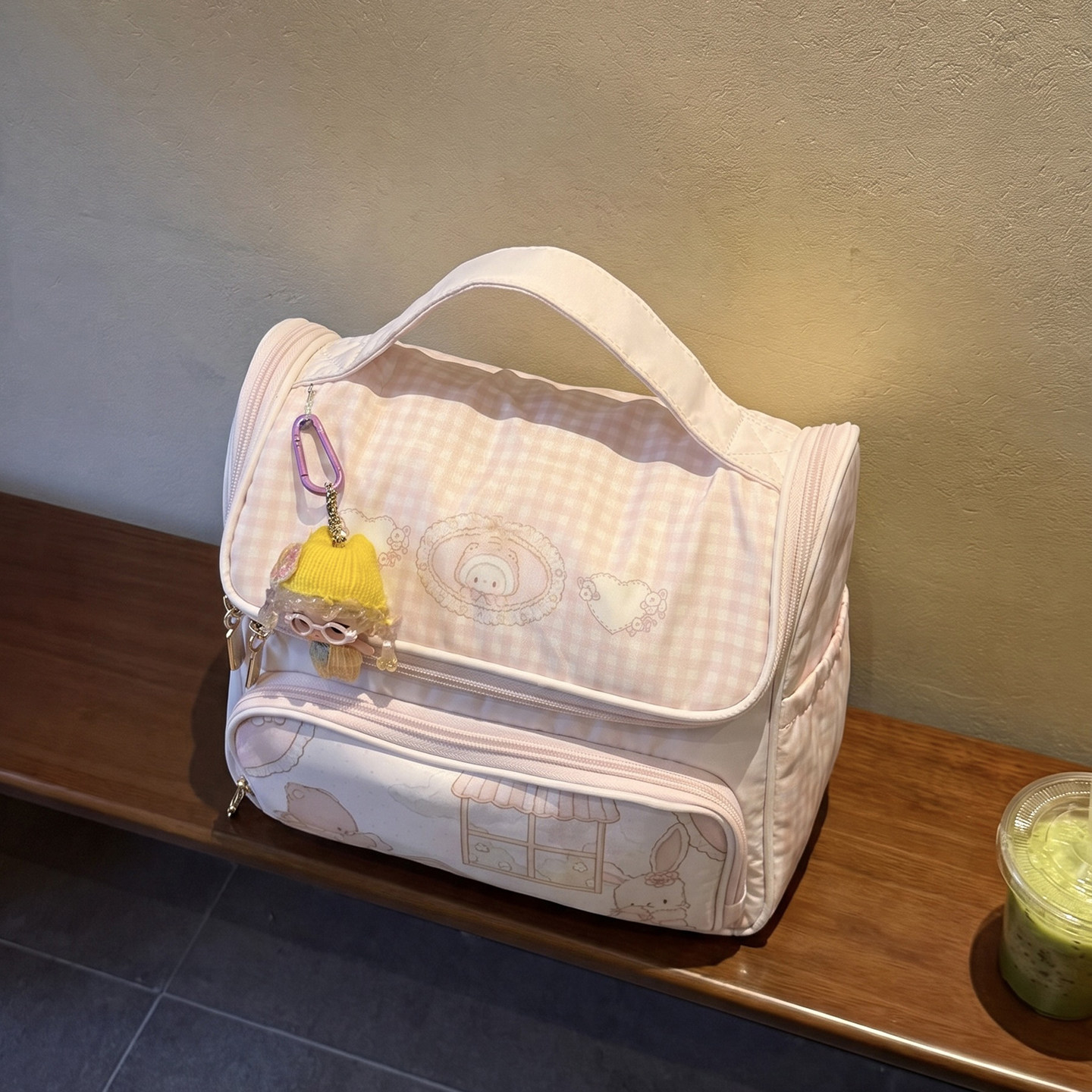 卡通印花化妆包女便携手提外出旅行洗漱包分区大容量化妆品收纳包