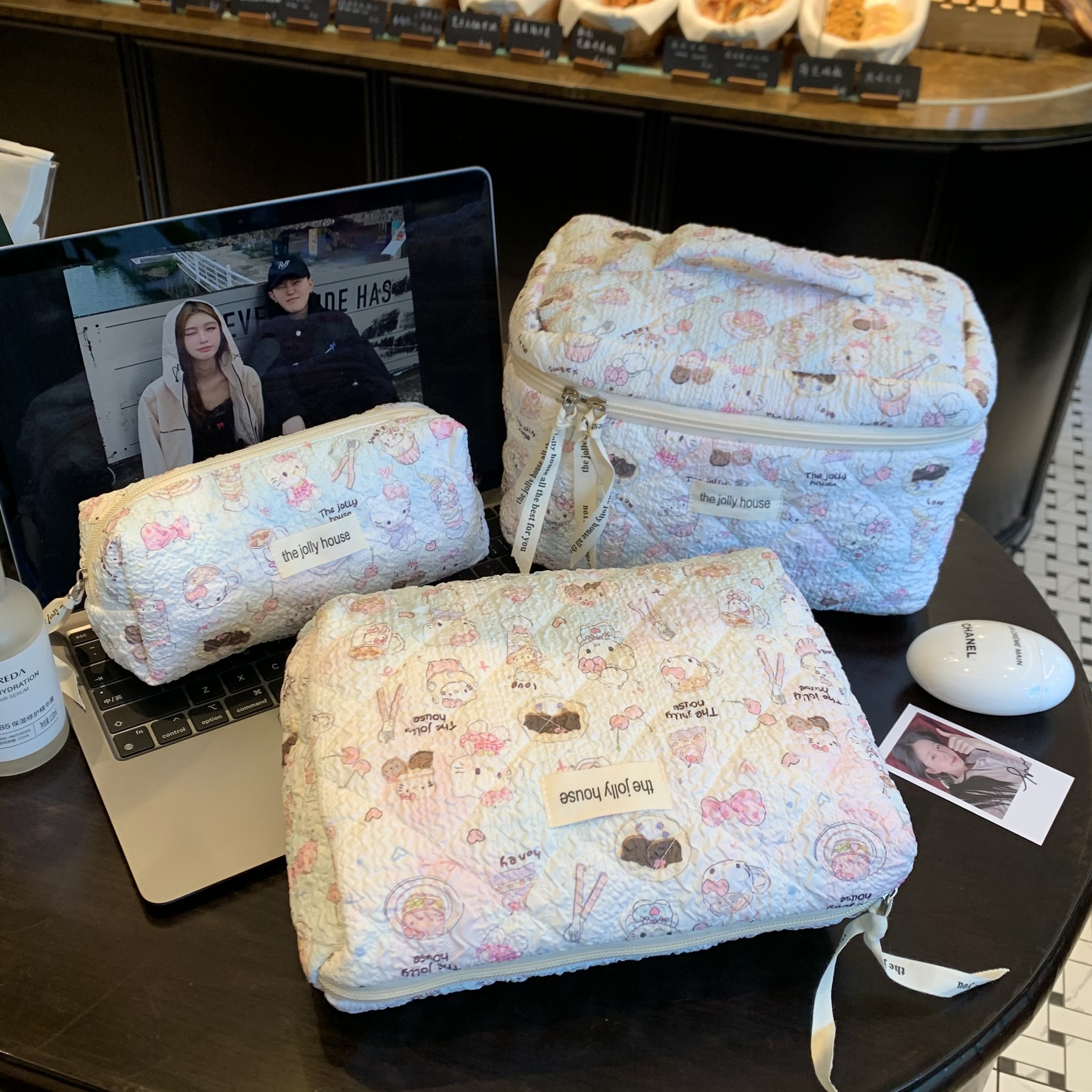 奶篮猫咪化妆包大容量手提化妆袋卡通可爱旅行出差便携包洗漱包女