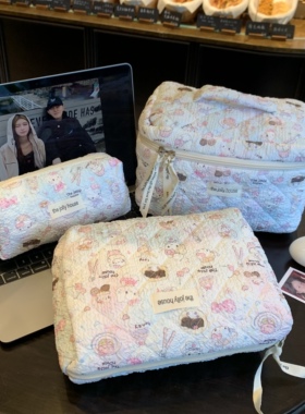 奶篮猫咪化妆包大容量手提化妆袋卡通可爱旅行出差便携包洗漱包女