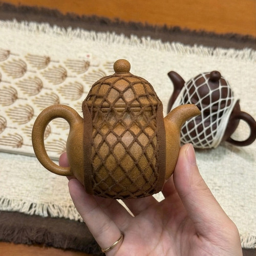 茶壶收纳网兜紫砂壶保护带茶杯茶碗保护套户外旅行防磕碰茶具配件
