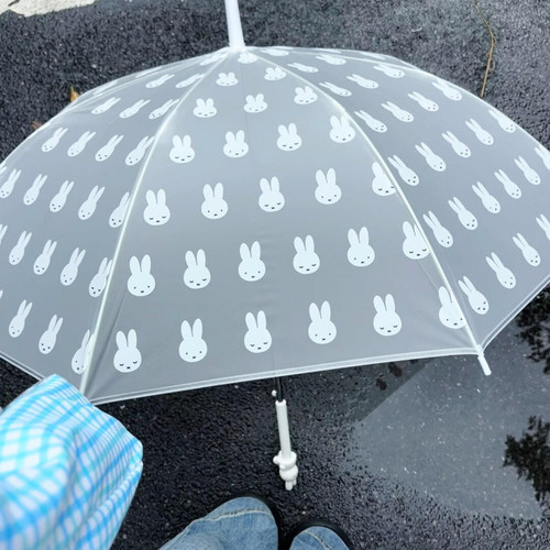 2026新款正版米菲兔透明雨伞女晴雨两用长柄可爱公仔头伞柄高颜值