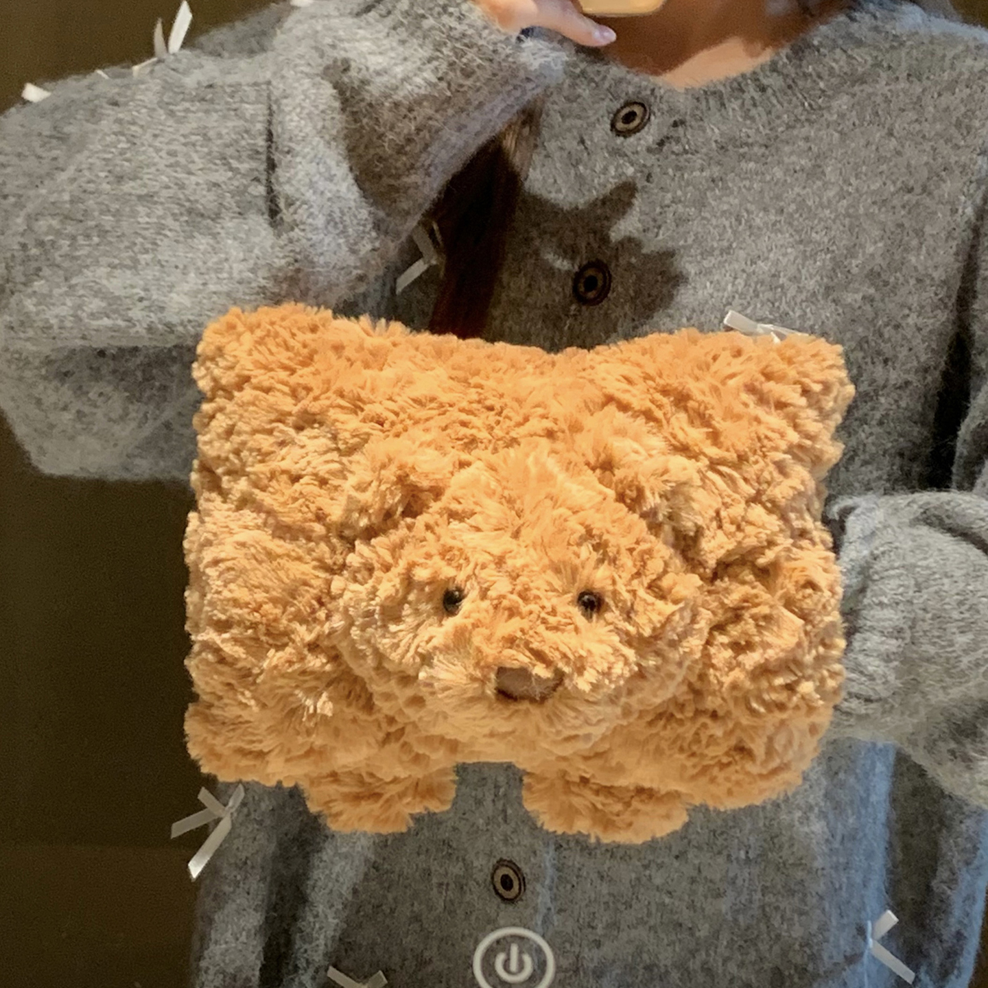 可爱小熊暖宝宝充电款防爆热水袋被窝专用女生热敷插手毛绒暖水袋