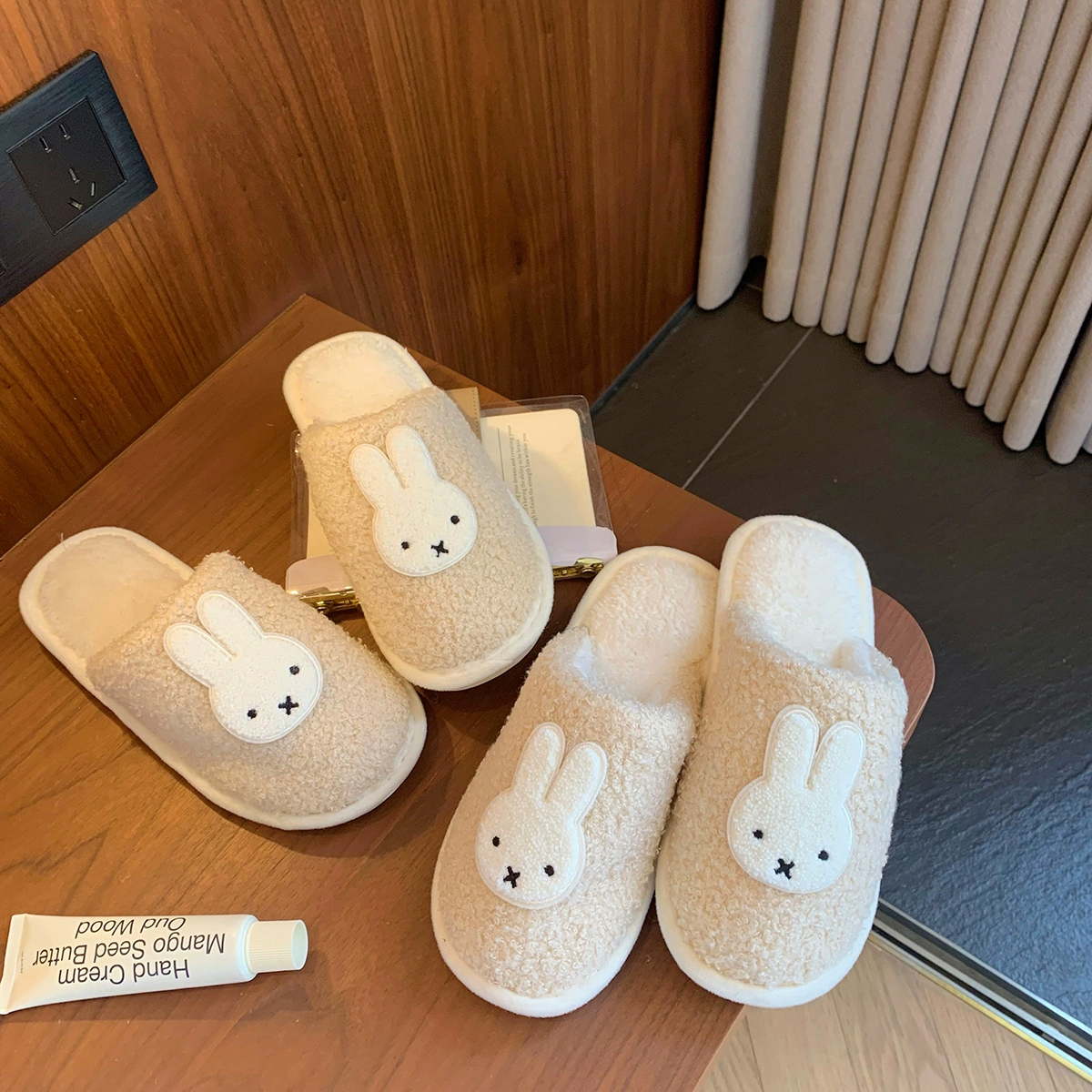 可爱棉拖鞋女家居静音拖鞋四季室内防滑包头软底情侣地板秋冬棉拖