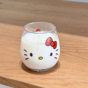 耐高温牛奶杯咖啡杯 kitty杯子玻璃杯女生高颜值家用玻璃水杯新款