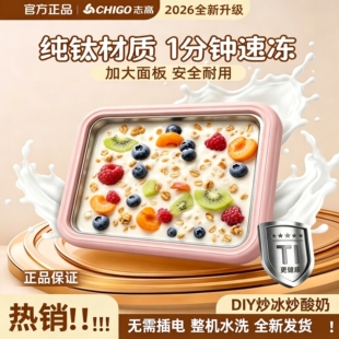 志高儿童炒酸奶机家用小型钛面板炒冰机免插电2026年新款冰淇淋机