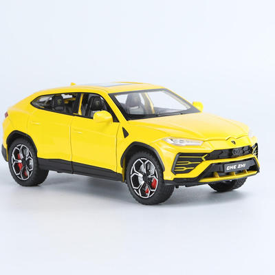 新款 车致342泡沫盒URUS野牛1/24仿真儿童声光合金车模型玩具