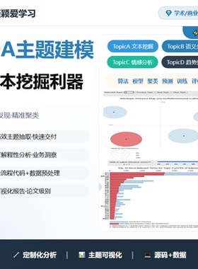 Python LDA主题模型文本情感分析数据可视化词云气泡图源码