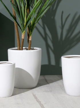 简约陶瓷花盆特大号高筒白色30cm以上龙血树家用客厅清仓2022新款