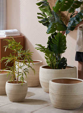 花盆特大号陶瓷组合盆软装创意摆件酒店个性发财树40大口径35种树