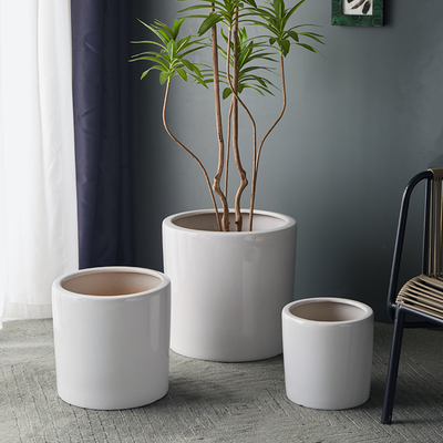 陶瓷花盆简约大口径圆柱型高级感