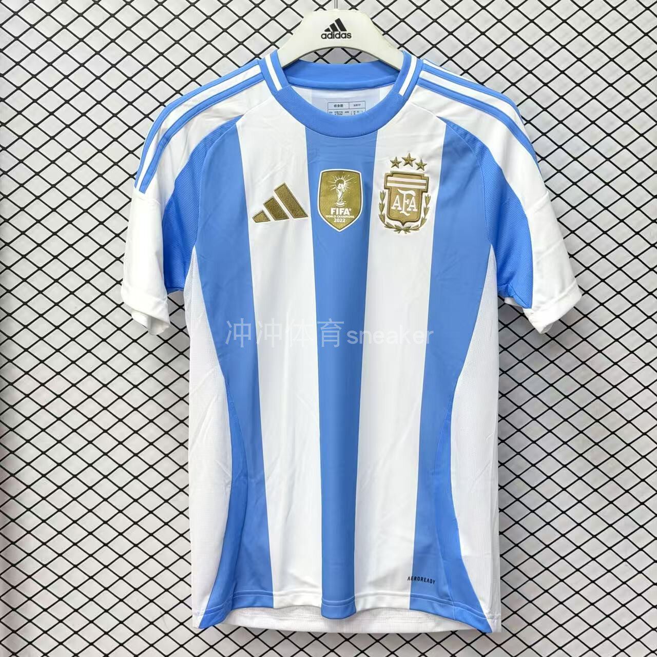 ADIDAS阿迪达斯正品条纹拼色短袖足球衣运动休闲T恤IP8409