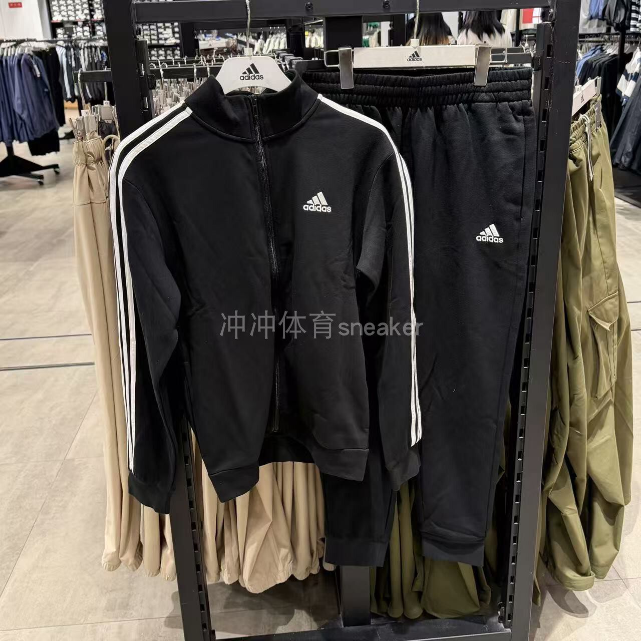 ADIDAS阿迪达斯正品三条纹立领长袖夹克外套长裤休闲套装 IJ6067