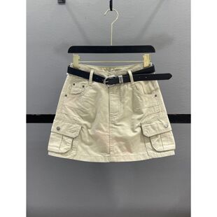 纯色工装短裙女士夏季欧版牛仔裤裙设计感辣妹性感包臀裙一步裙薄