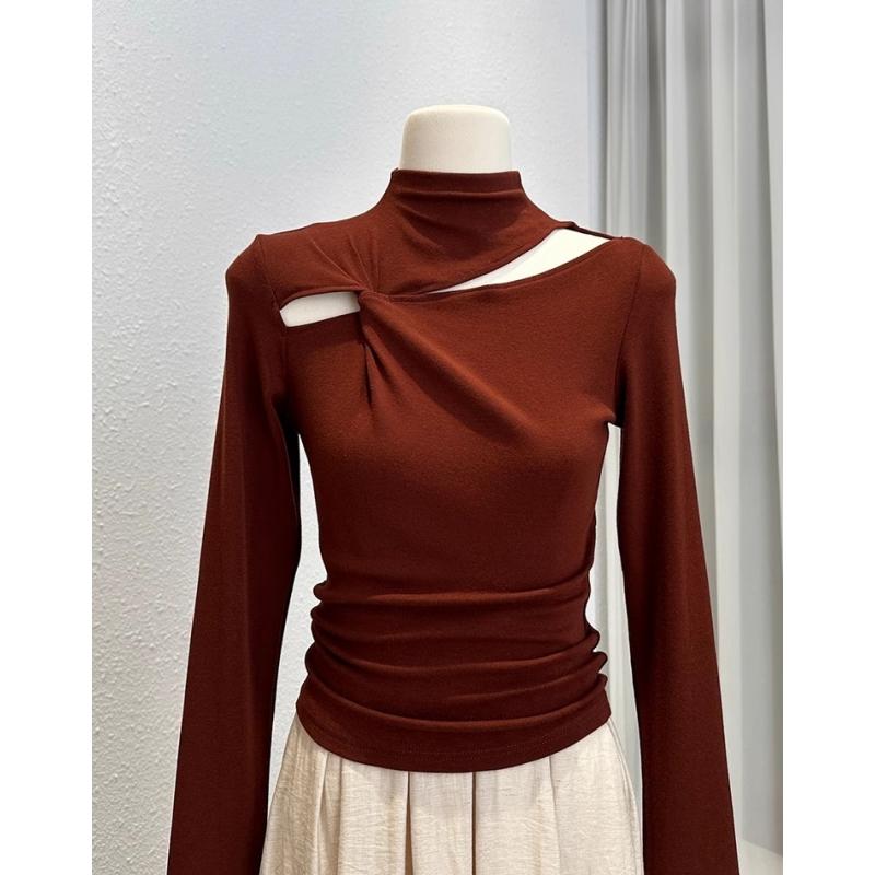 欧货纯色内搭打底衫秋冬新款