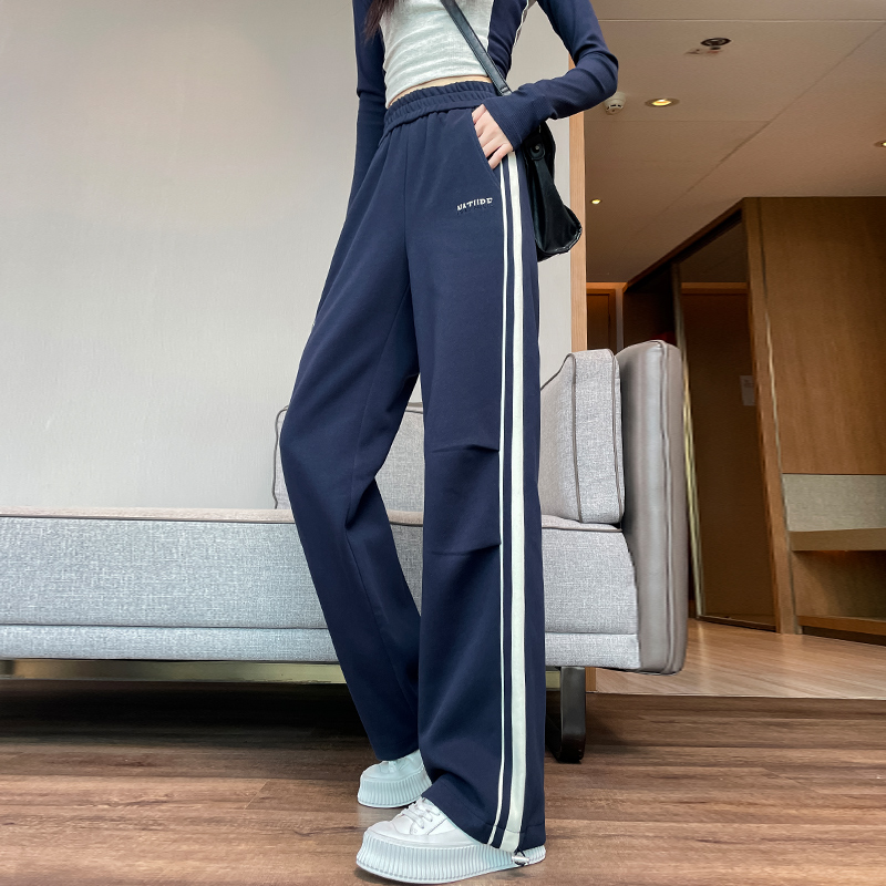 少女棉质窄版直筒卫裤休闲长裤子