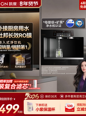 凯度嵌入式直饮机0阻垢净水器家用内嵌冷热净饮水管线机ZS6/ZS9