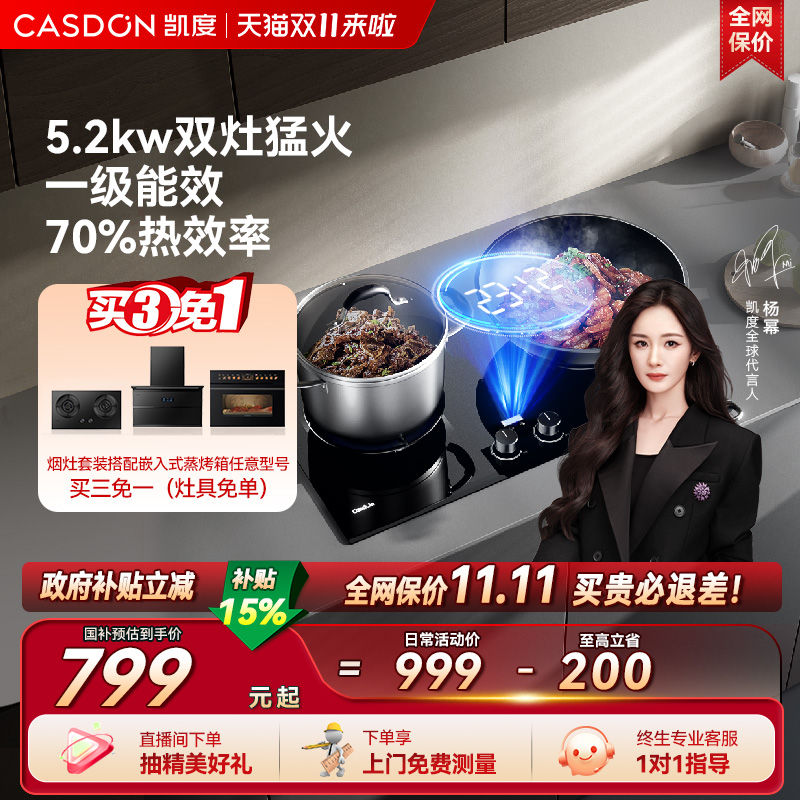 凯度T3BX-A家用猛火燃气灶煤气灶双灶嵌入式天然气U10sky系列