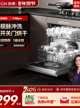 凯度净魔方嵌入式洗碗机F100pro变频13套家用消毒柜