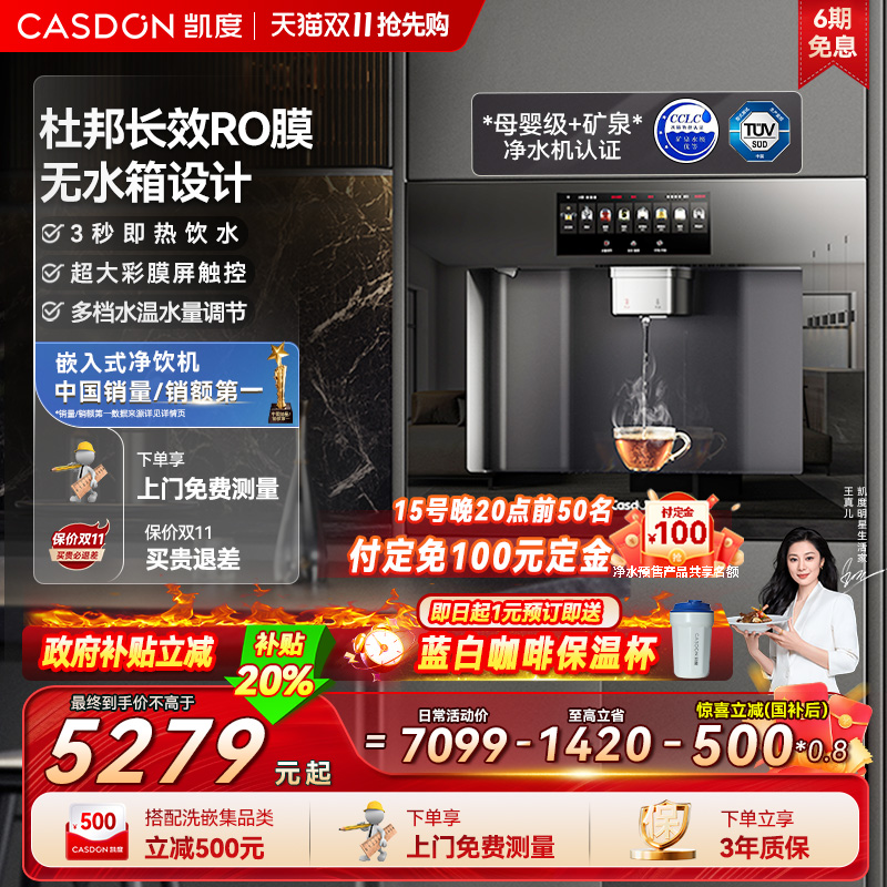 凯度嵌入式直饮水机净水器
