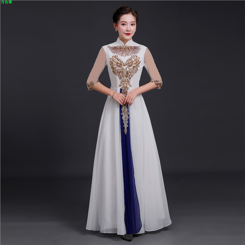 康塔表演服装女子长裙优雅