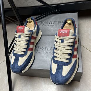 男鞋2025新款潮流百搭真皮阿甘鞋精神小伙休闲运动软底舒适滑板鞋