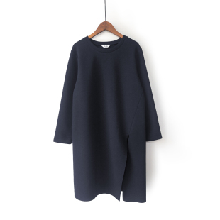 T恤针织打底显瘦百搭上衣 中长款 春秋新款 保暖加厚卫衣连衣裙长袖