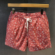 个性 男时尚 红色印花沙滩裤 运动休闲四分短裤 夏季 男潮牌薄款 短裤