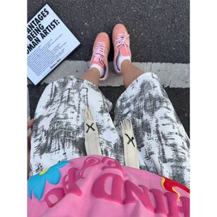 夏季 薄款 宽松裤 纹理感美式 五分裤 男款 子五分休闲运动中裤 脏脏短裤