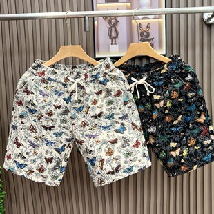 潮流韩版 印花休闲五分短裤 百搭宽松哈伦裤 美式 男 痞帅高级时尚 夏季