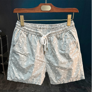 休闲短裤 卡其色四分五分裤 男夏季 薄款 子 新款 宽松潮牌沙滩裤 爆款