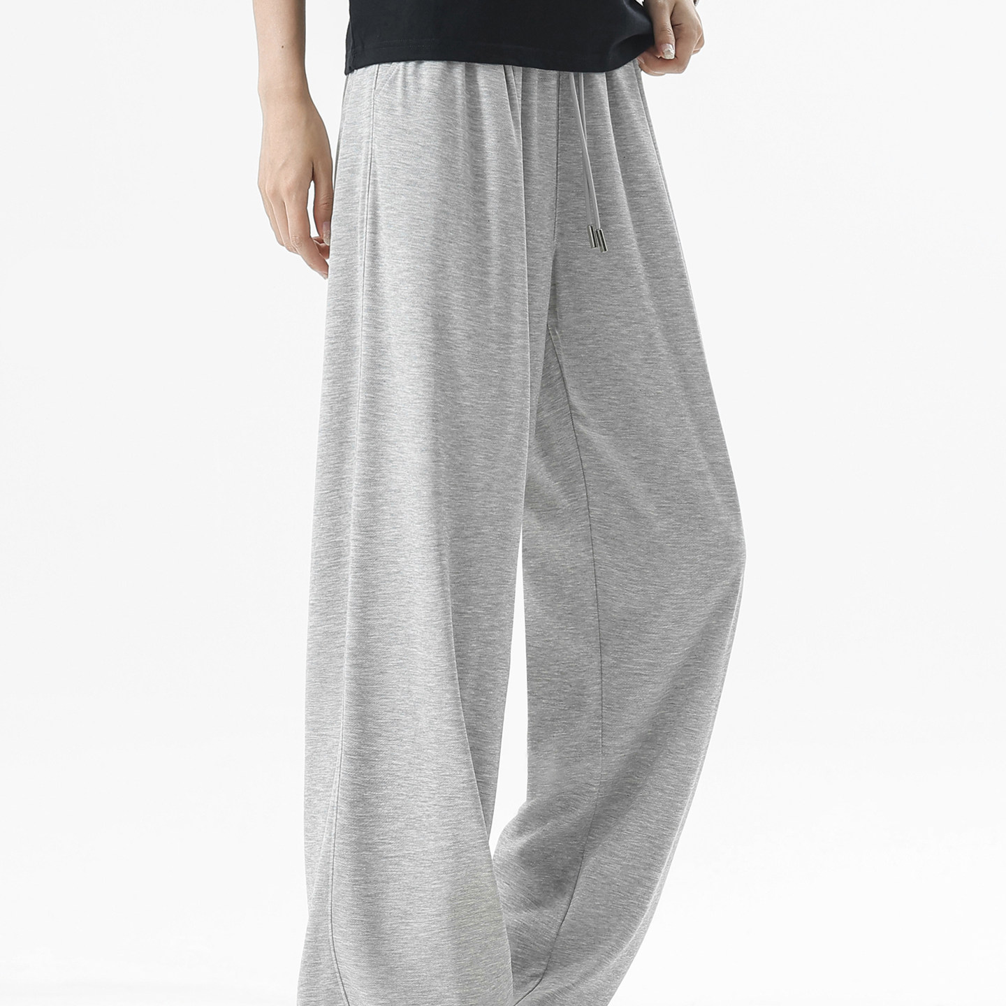 宽松直筒运动裤男潮男生卫裤灰色春秋季薄款长裤宽松大码美式垂感