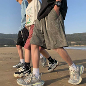 休闲五分裤 美式 高级感宽松百搭直筒大码 男女夏季 子 潮流运动短裤