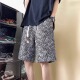 宽松沙滩休闲百搭运动五分裤 凉感创意印花短裤 男夏季 潮牌五分裤