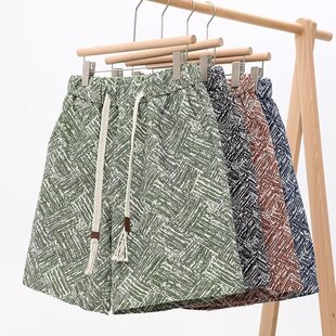 潮流印花短裤 设计感小众宽松直筒休闲五分中裤 男士 薄款 子 夏季 美式