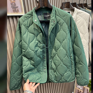 菱形格棉服男2024秋冬季新款欧货轻薄棒球领夹克短款棉衣棉袄外套