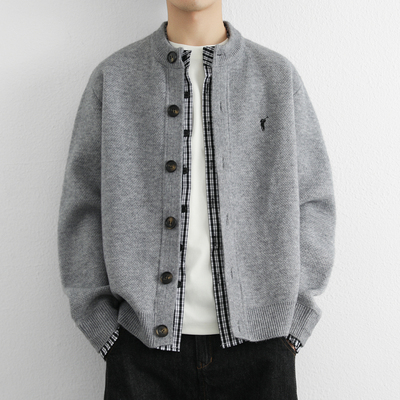 设计感毛衣男装宽松美式复古帅气